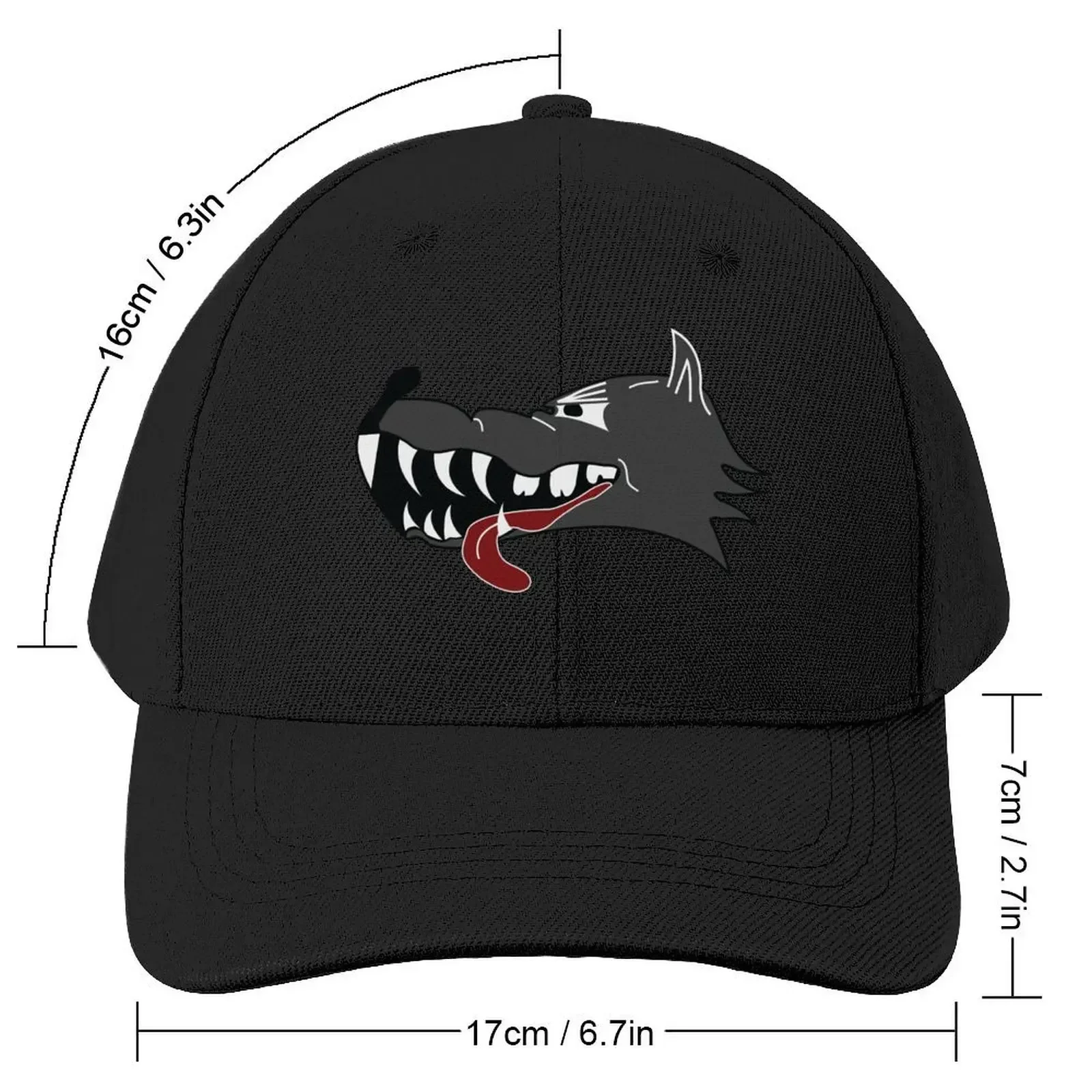 B-25D 71st BS, 38th BG Wolf Head Nose Art Baseball Cap Military Tactical Cap Designer Hat Golf Trucker Cap For Man Women's