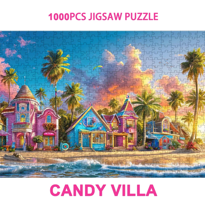 1000pcs Candy Villa Jigsaw Puzzle Adult Size 27.56
