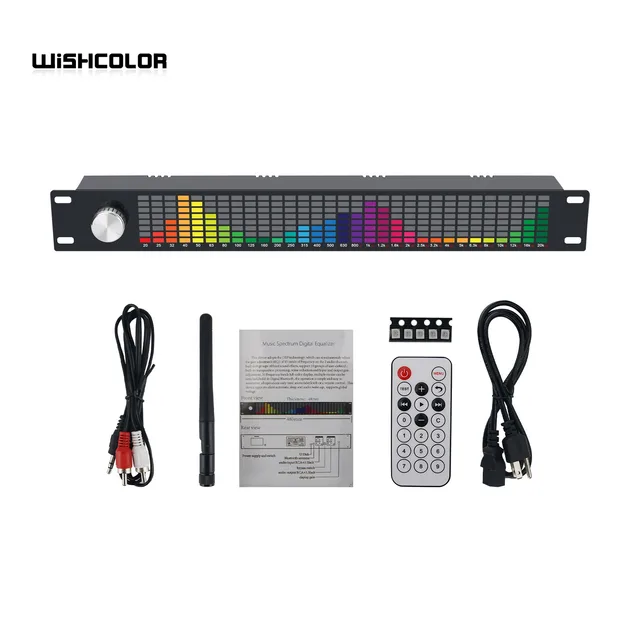 Wishcolor profesjonalny 31-pasmowy wyświetlacz muzyczny podwójny kanał 15-pasmowy cyfrowy korektor z pilotem