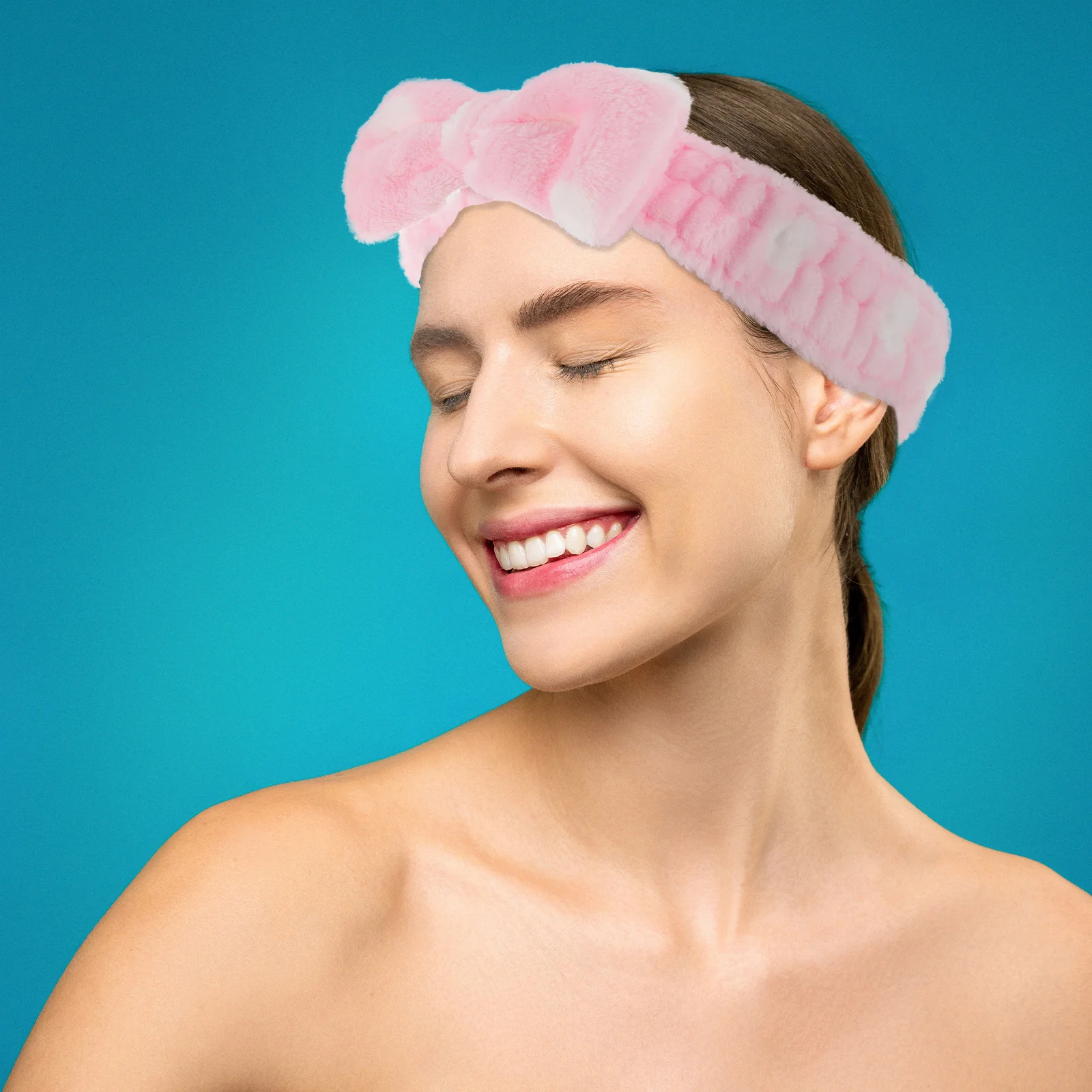 

3Pcs Elastic Bowknot Hair Band Super Coral Fleece Material Makeup Headband for Shower Face Mask Non Slip Practical Lovely