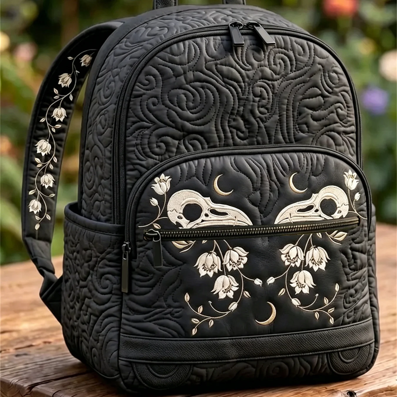 Vintage Quilted Craftsmanship with No Embroidered Patterns, Casual Backpack for Women Men, Fits 15.6 Inch Laptop, Lightweight Da