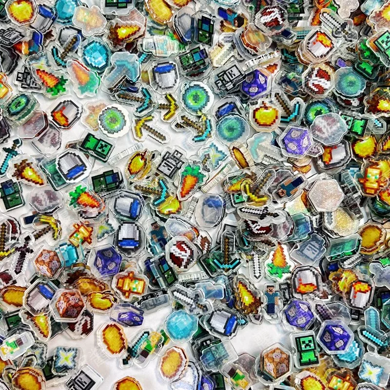 50/100 قطعة Minecraft الاكريليك التصحيح DIY بها بنفسك اكسسوارات لعبة البضائع الحالات الهاتف الغيتار DIY بها بنفسك الزينة بالجملة الاطفال الهدايا اللعب