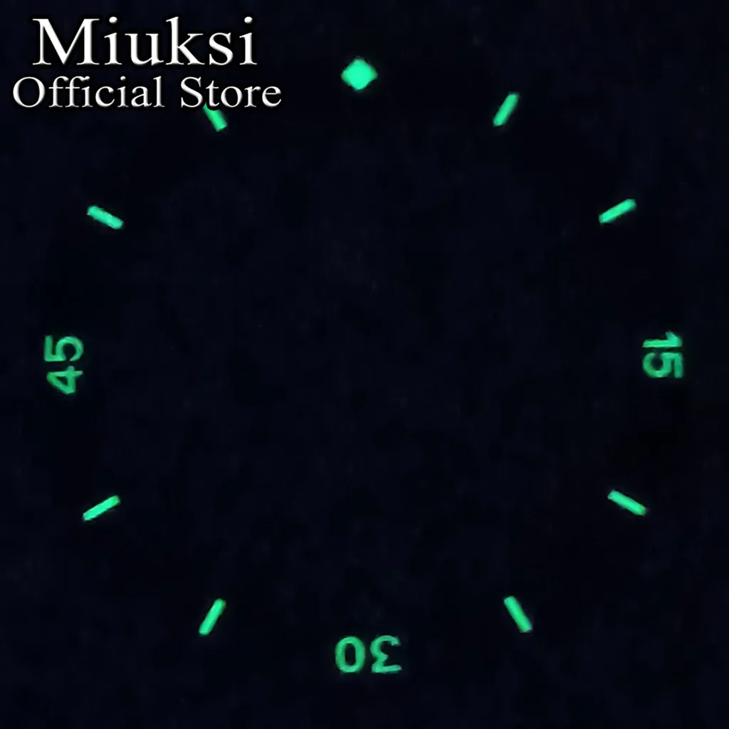 Miuksi 38mm black blue green bezel insert ceramic bezel luminous watch ring accessories