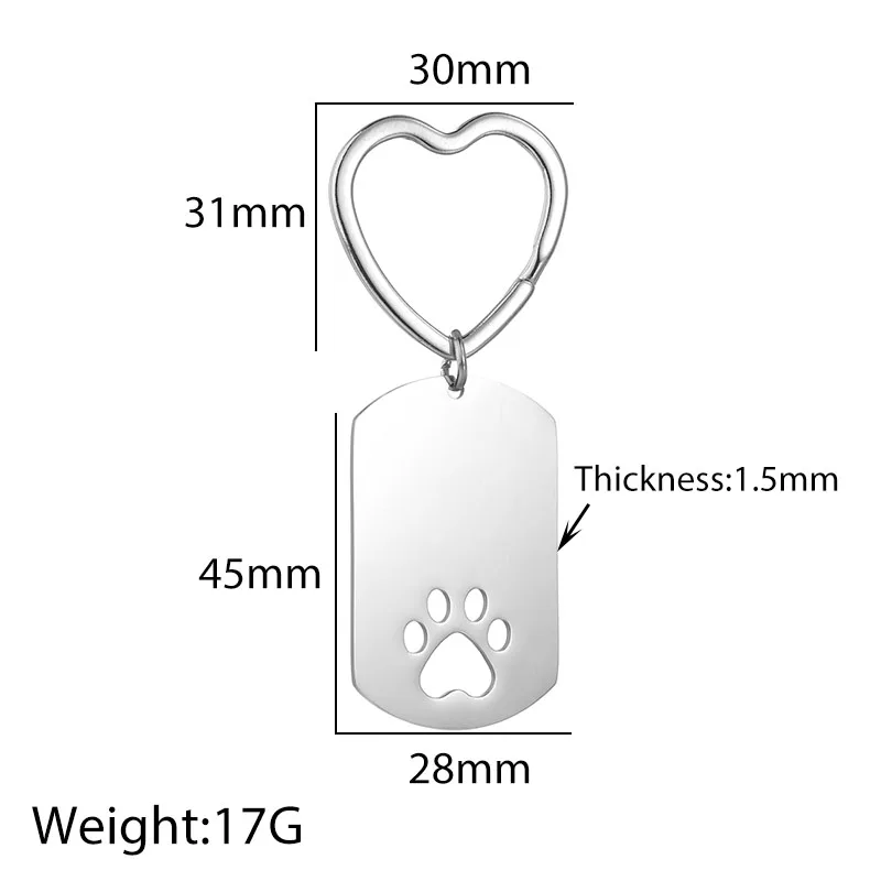 Sifisrri Personalized Engraved Dog Photo Name Date Pet Paw Keychain Women Stainless Steel Key Ring Drive Safe DIY Jewelry Gift