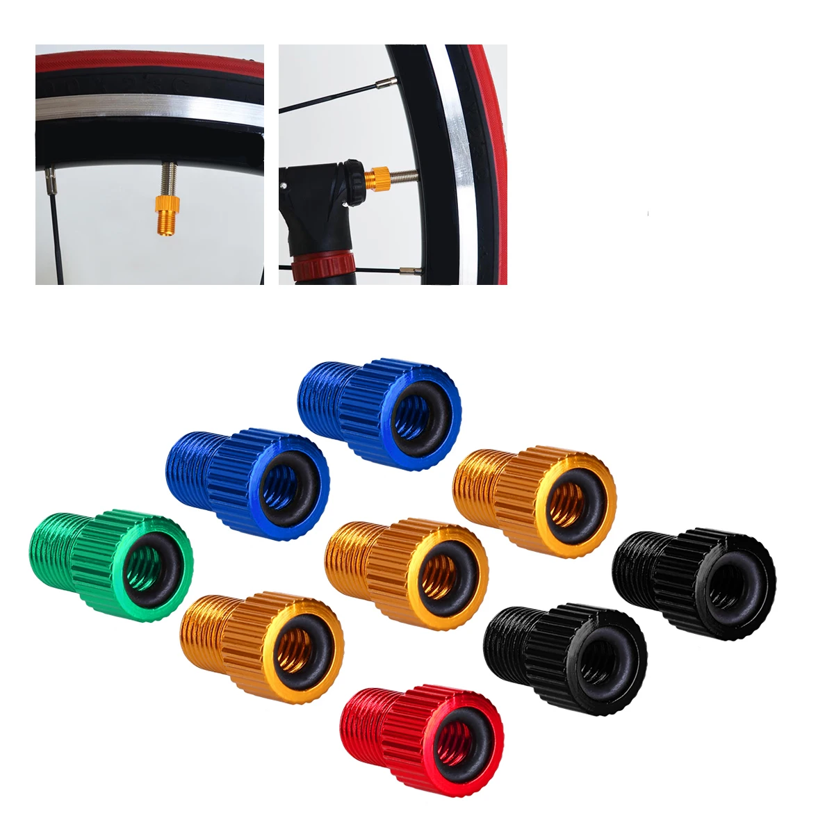 

10 pcs To Converter Bike Adapter Car Tube Pump Air Compressor Repair Tool Aluminum For Mountain Road Folding
