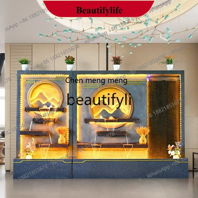 D178  Large water curtain wall company courtyard rockery flowing water living room circulating water floor ornament