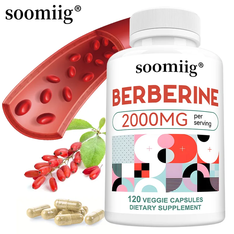 Berberine Capsules 2000mg Supports Heart Health, Immune System, Digestion Health, Balance Blood Pressure and Healthy Cholesterol