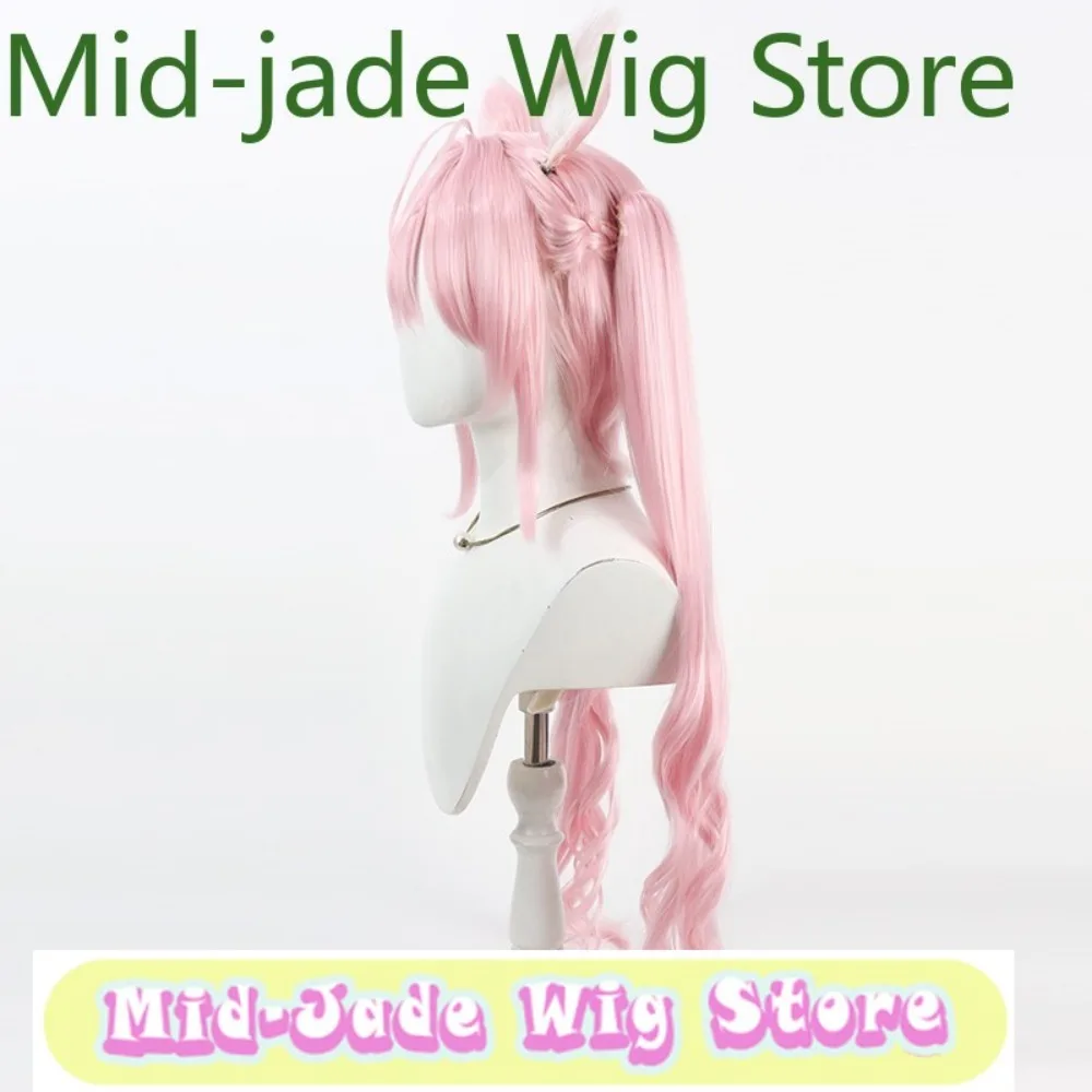 باروكات كوسبلاي هاكوي كويوري شعر مقسم مع ذيل حصان وأذنين مزدوجة + ذيل أنيمي لعبة الهالوين عرض الواقع الباروكات #3