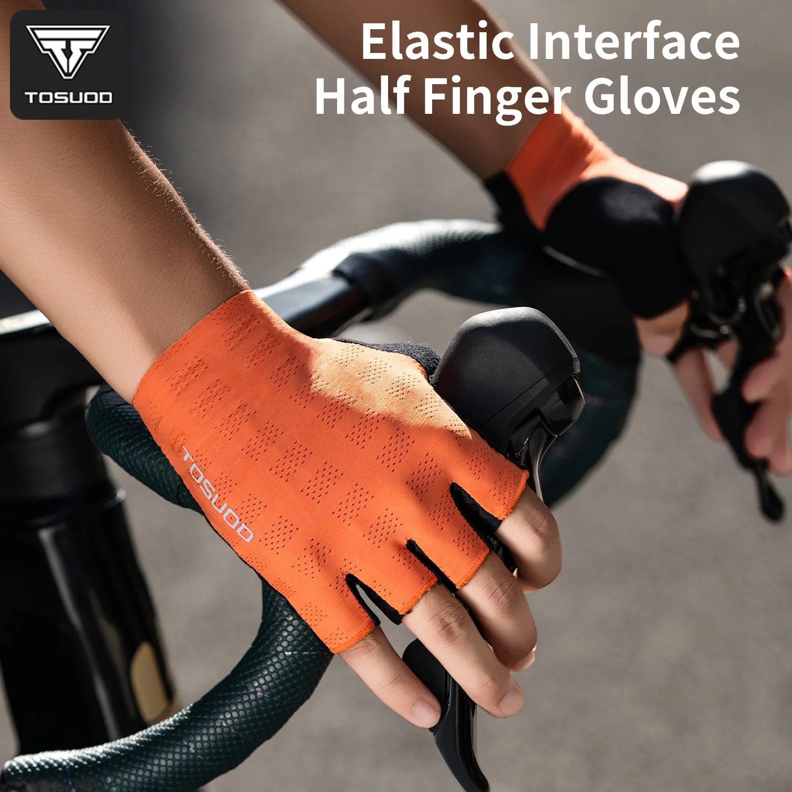 TOSUOD Fahrradhandschuhe Sommer Halbfinger Atmungsaktiv Stoßfest Rutschfest Handschuhe für MTB Rennrad Radfahren