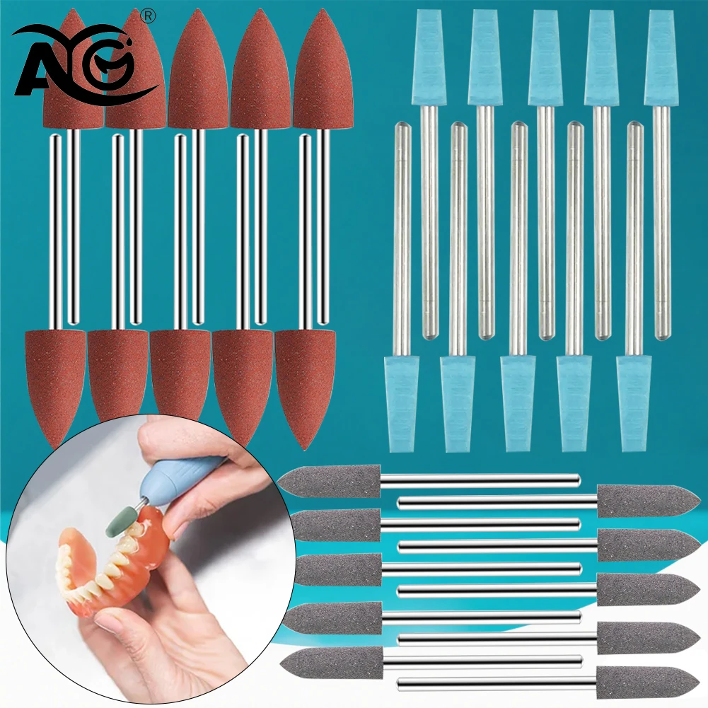 

AG 10Pcs Dental Bits Rubber Silicon Nail Drill Milling Cutter for Manicure Bit Flexible Polisher Machine Electric Nail File Art