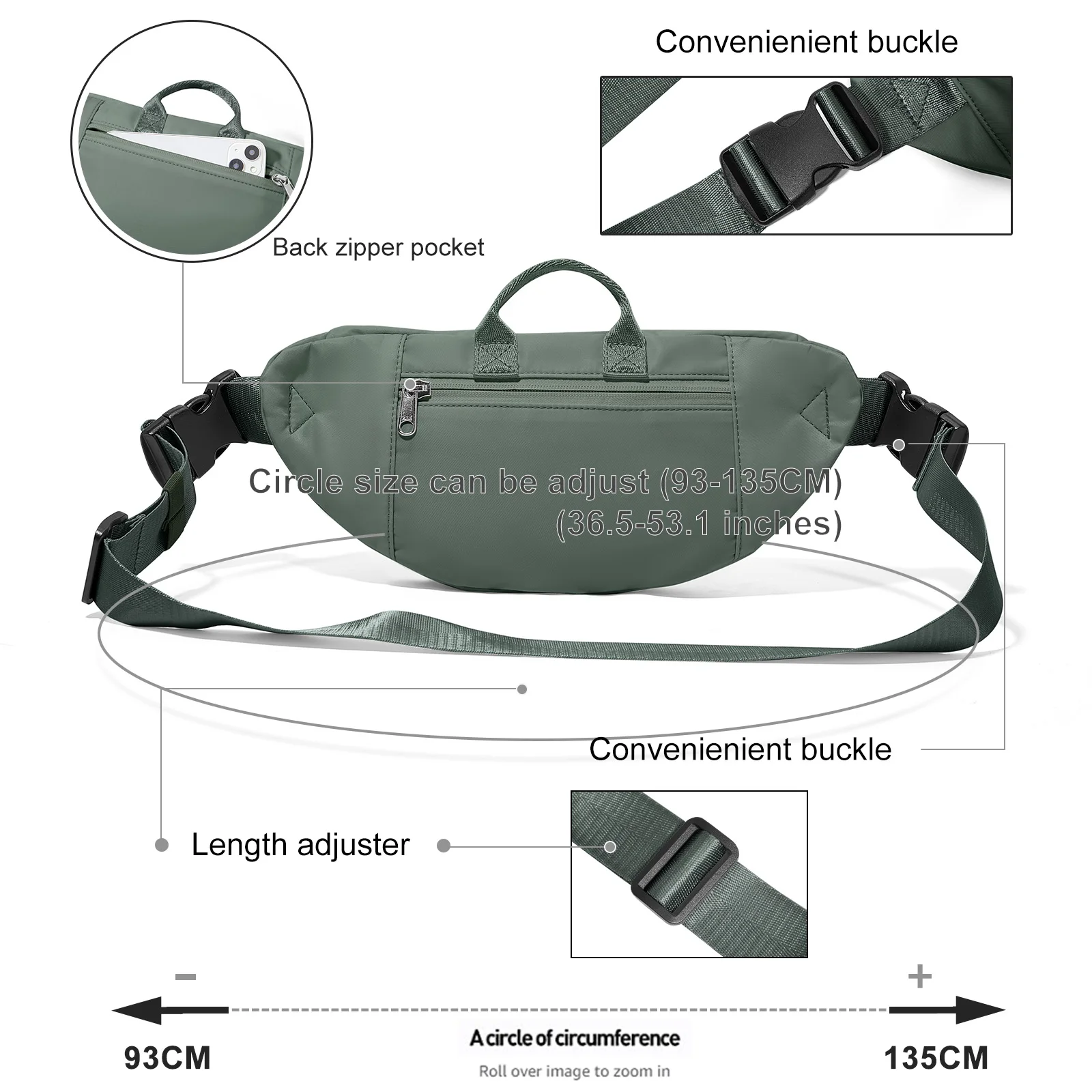 Lässige funktionale Umhängetasche, Body-Crossbody-Tasche, Radfahren, Sport, tragbare Brusttasche, Herren-Hüfttasche, Geldbörse, Anti-Diebstahl-Handytasche
