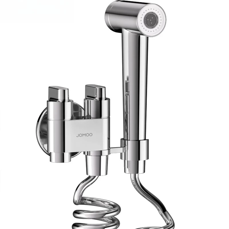 High Pressure Handheld Bidet Sprayer Set 1 Inlet 2 Outlet Valve Household Toilet Flush Gun Feminine Wash Kit