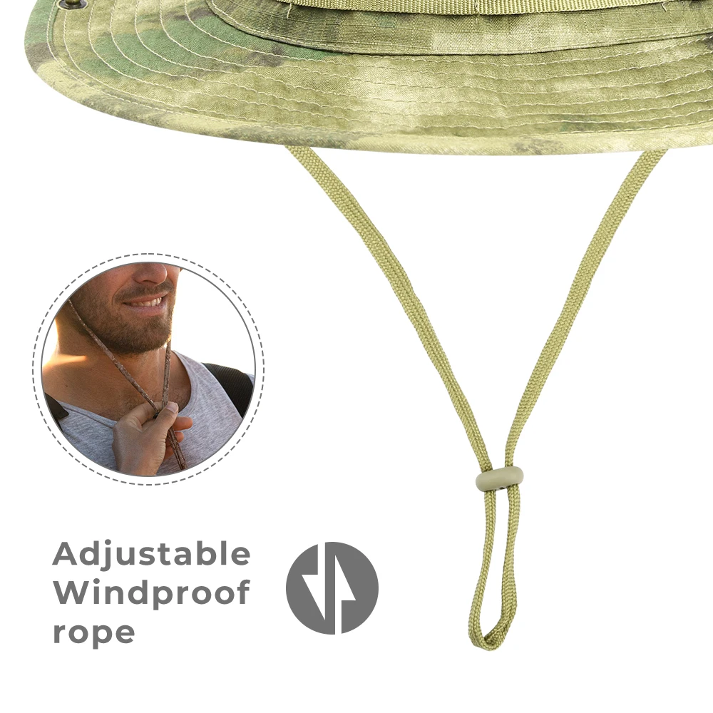 Camo Outdoor czapka wฤdkarska kamuflaลผ taktyczny kapelusz typu Bucket Camping wspinaczka polowanie wojskowa armia Airsoft dลผungla szerokie rondo