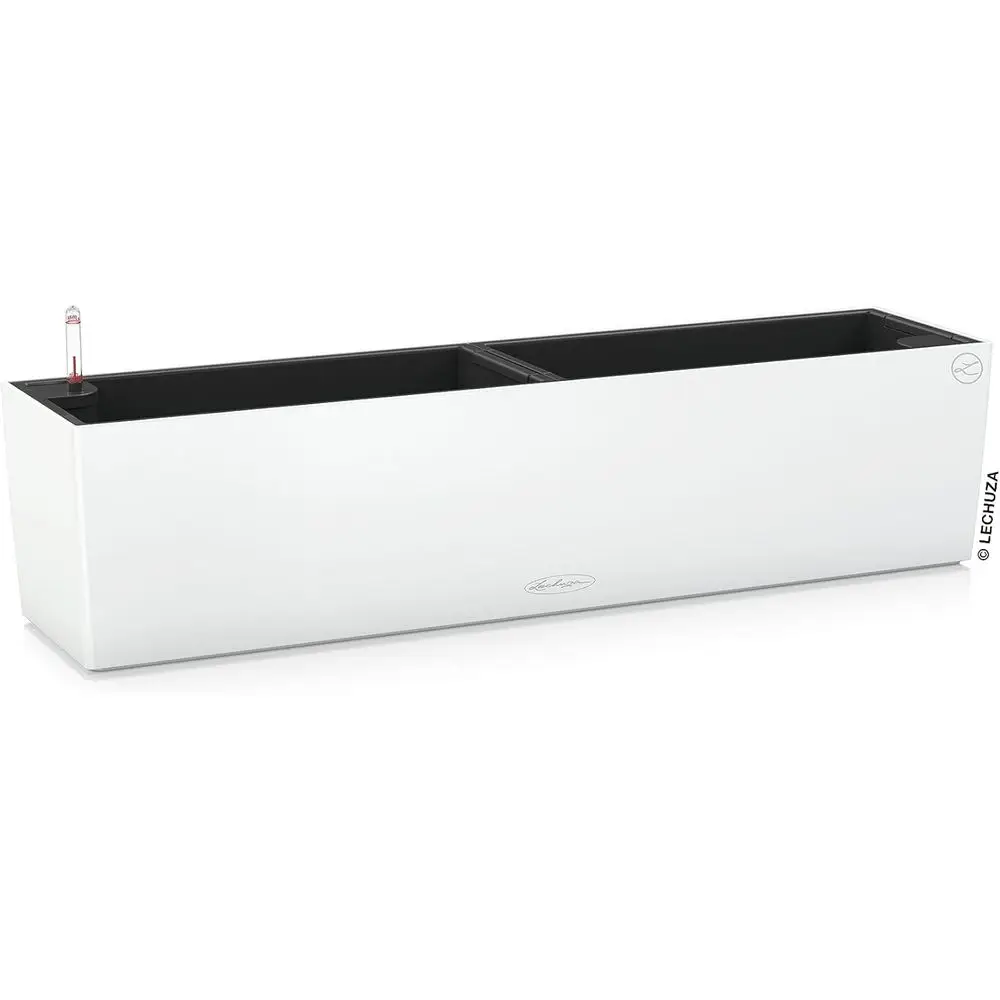 80-Liter Self-Watering Planter, Suitable for Balcony and Outdoor Spaces, 31 x 7 x 7, White Matte Finish