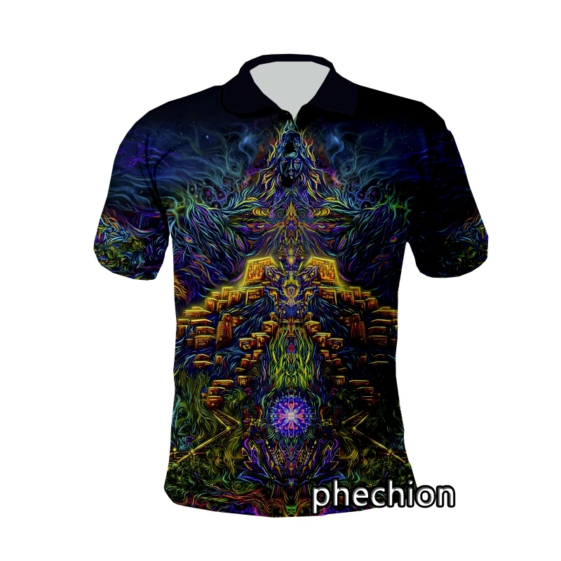 

phechion Psychedelic 3D Printed New Fashion Sport Polo Shirt Harajuku Streetwear Casual Tops Fitness Unisex M17