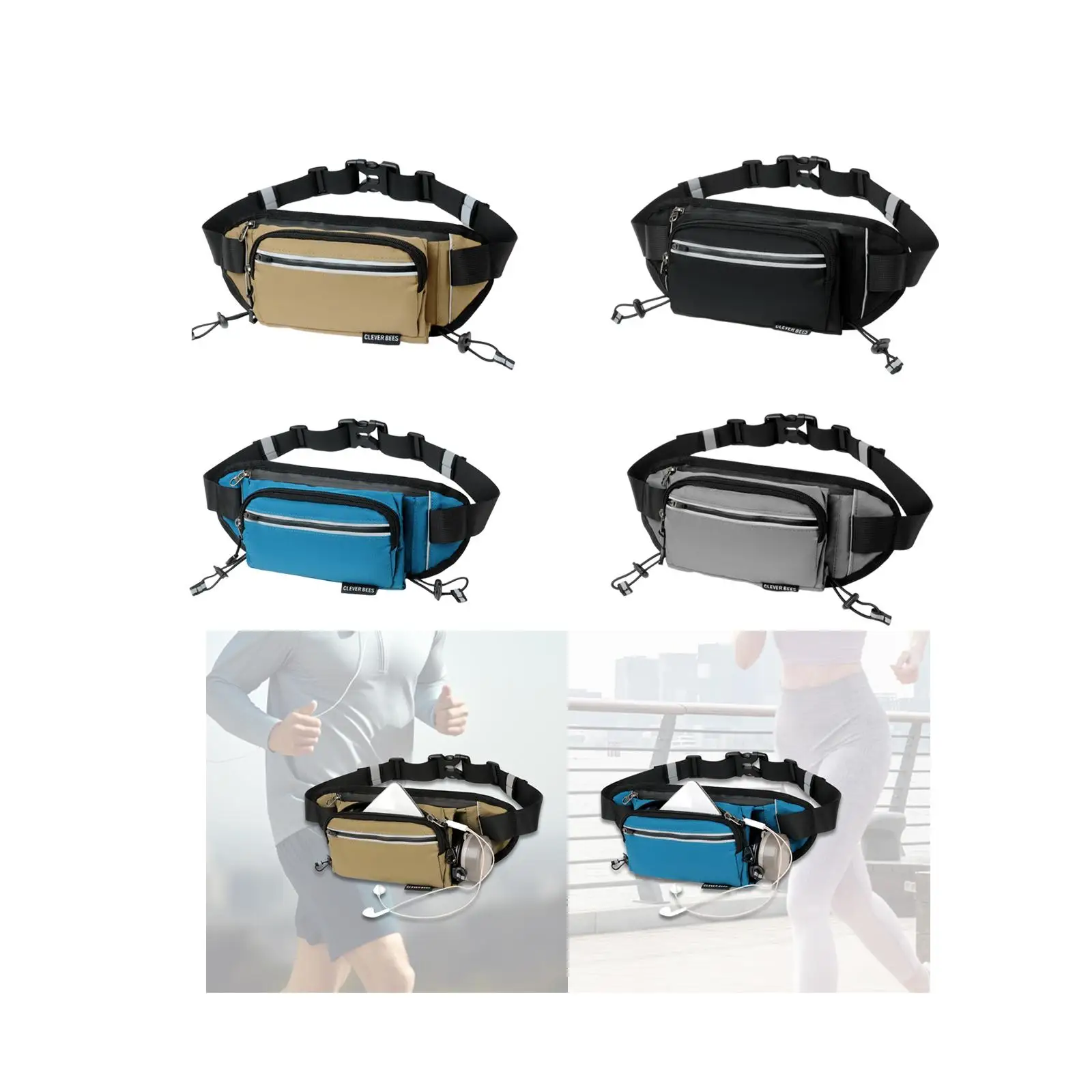 Waist Pack Shoulder Bag Trendy Zipper Closure Oxford Cloth Waist Bag Fanny Pack for Travel Street Climbing Cycling Commuting