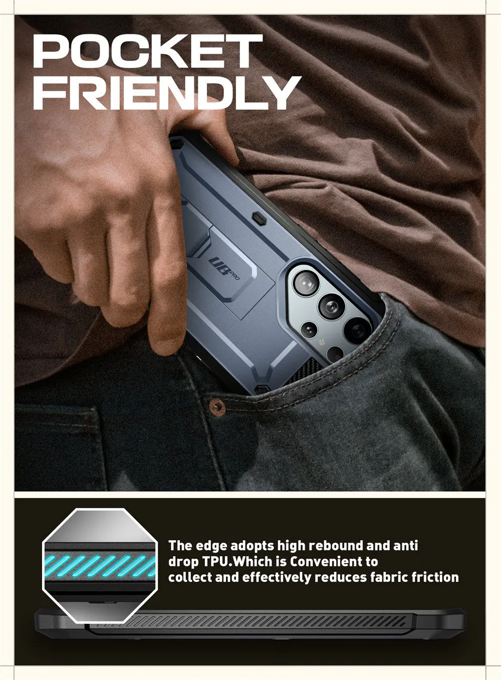 SUPCASE For Samsung Galaxy S24 Ultra Case UB Pro Full-Body Dual Layer Rugged Belt-Clip Phone Case with Built-in Screen Protector
