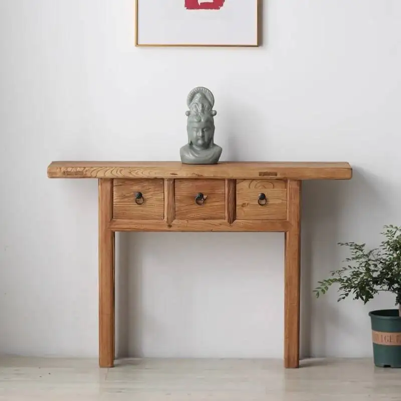 Mesas Consola Tradicionales Chinas con Cajones, Mesas Consola Retro de Mediados de Siglo de Primera Calidad, Diseño Clásico, Muebles de Mesa Consola