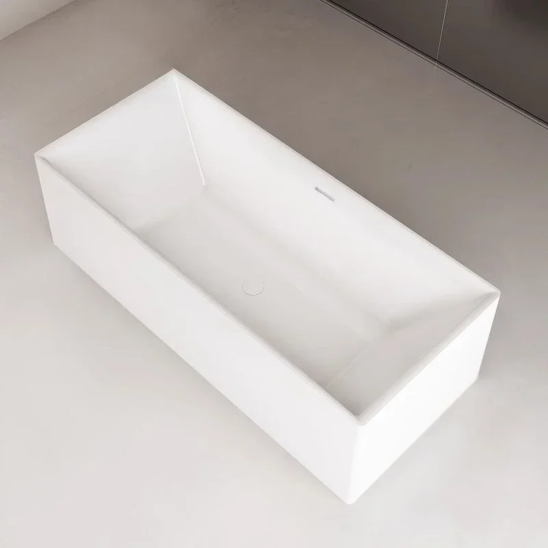 Small household acrylic bathtub independent seamless integrated Japanese deep bubble square bathtub