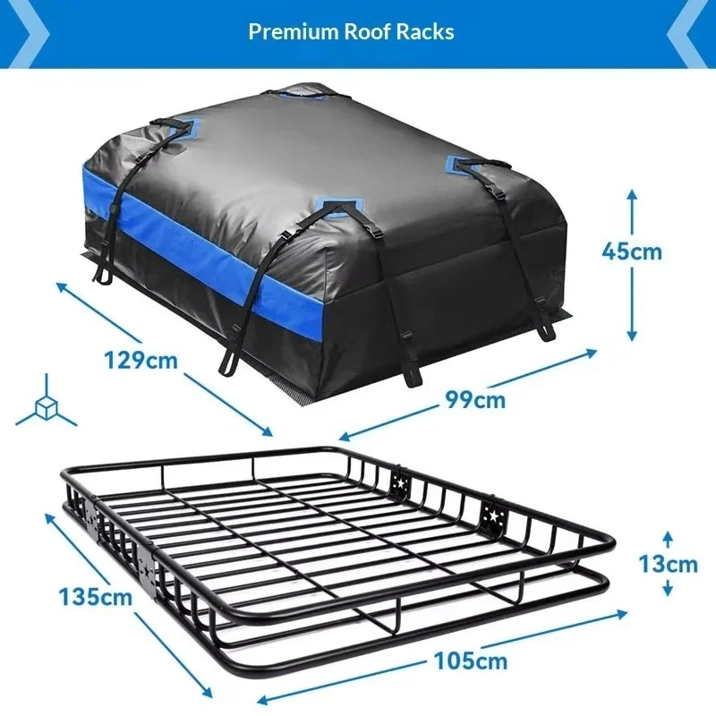 Universal Alloy Car Roof Rack Off-Road Vehicle 100kg Load-Bearing Welded Luggage Frame Easy Installation High Capacity Roof Bag