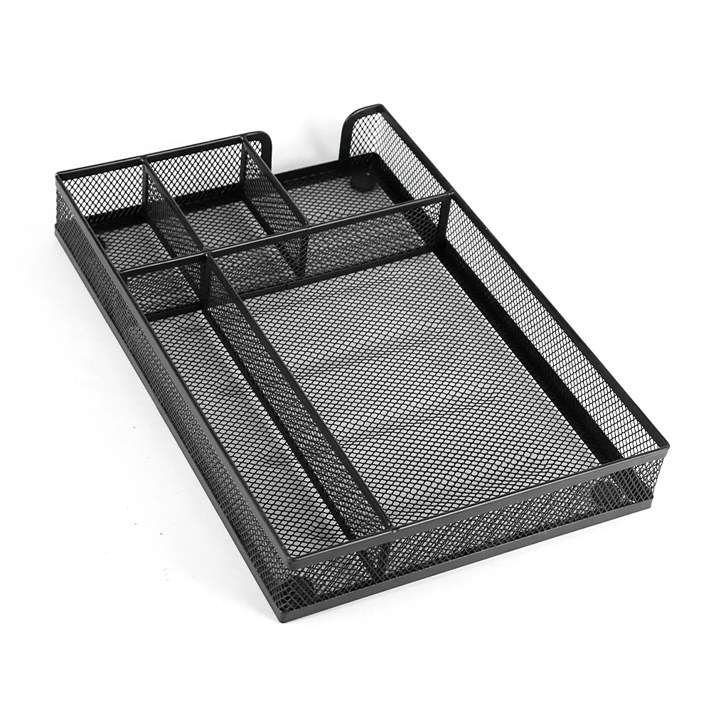 Metal Iron Art Storage Box Document Basket Multi Compartment Stationery Storage Tray A5 Document Storage Case Desktop File Shelf