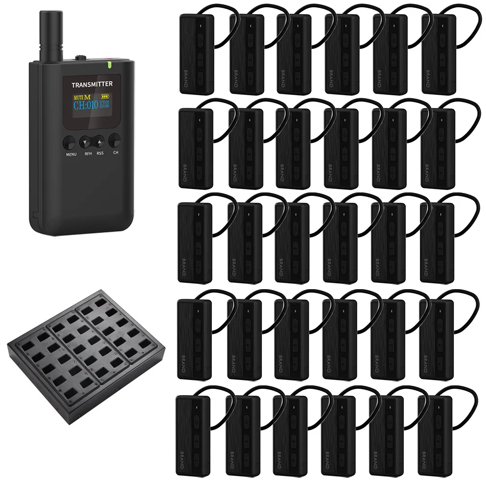 

2.4G Global Applicability 30 Hours Wireless Tour Guide System For Travel Agency Meeting Teaching Study Using