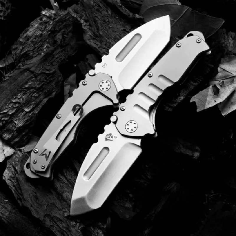 Outdoor Folding Knife Folding Knife High Hardness D2 All Steel Folding Pocket Knife Camping Defense Knife Fruit Knife