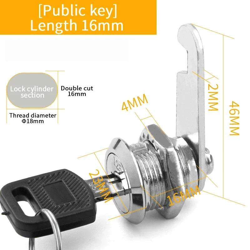 5/20/100Sets Veiligheidsslot Metalen Cilinder Kast Locker Cam Lock Met Sleutels Beveiliging Mailbox Lock lade 16 MM/20 MM/25 MM/30 MM