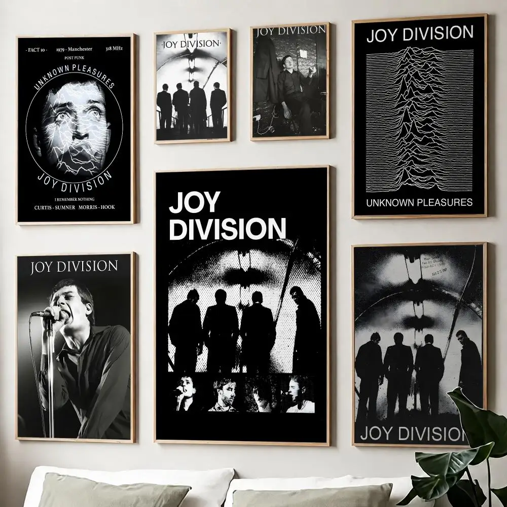 Black And White Joy Division Unknown Pleasures Poster Fancy Poster American Film Mural Home Childrens Room Wall Decor Print