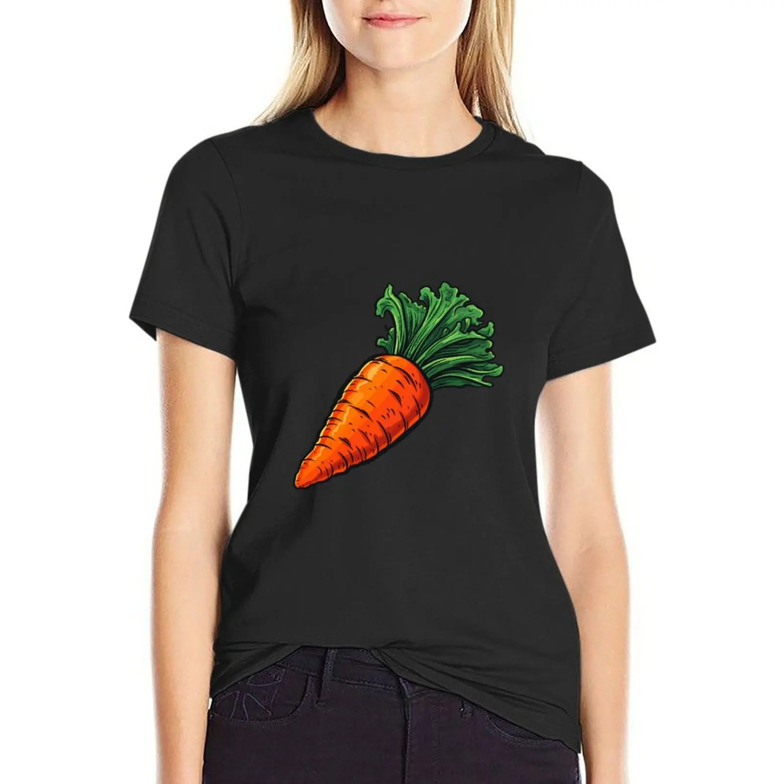 Juicy Orange Carrot Cartoon Style T-Shirt customizeds Blouse korean fashion graphic t-shirts for Women