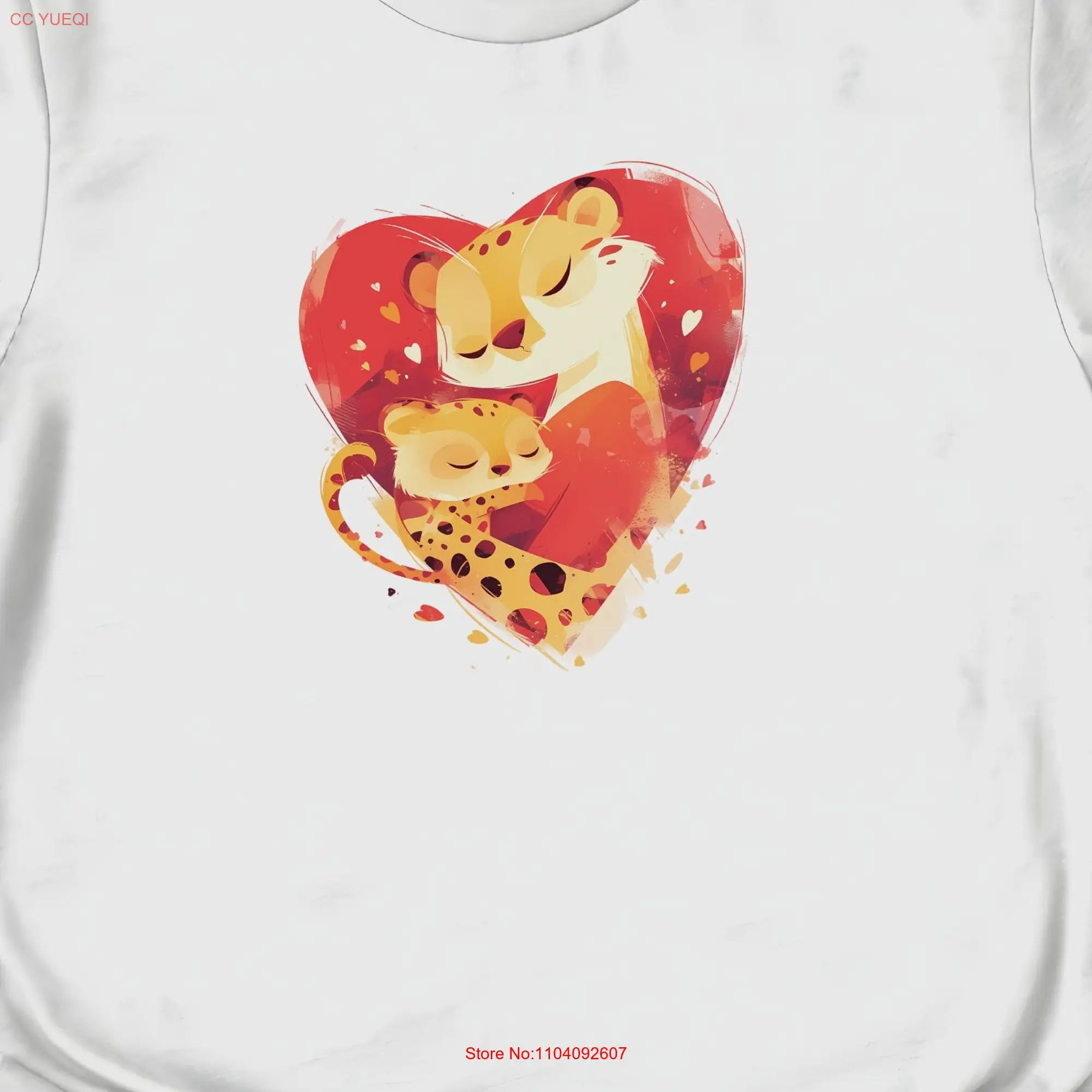 Cheetah Mom with Cub Mother's Day T Shirt Ideal for Nature Inspired Animal Love Apparel long or short sleeves