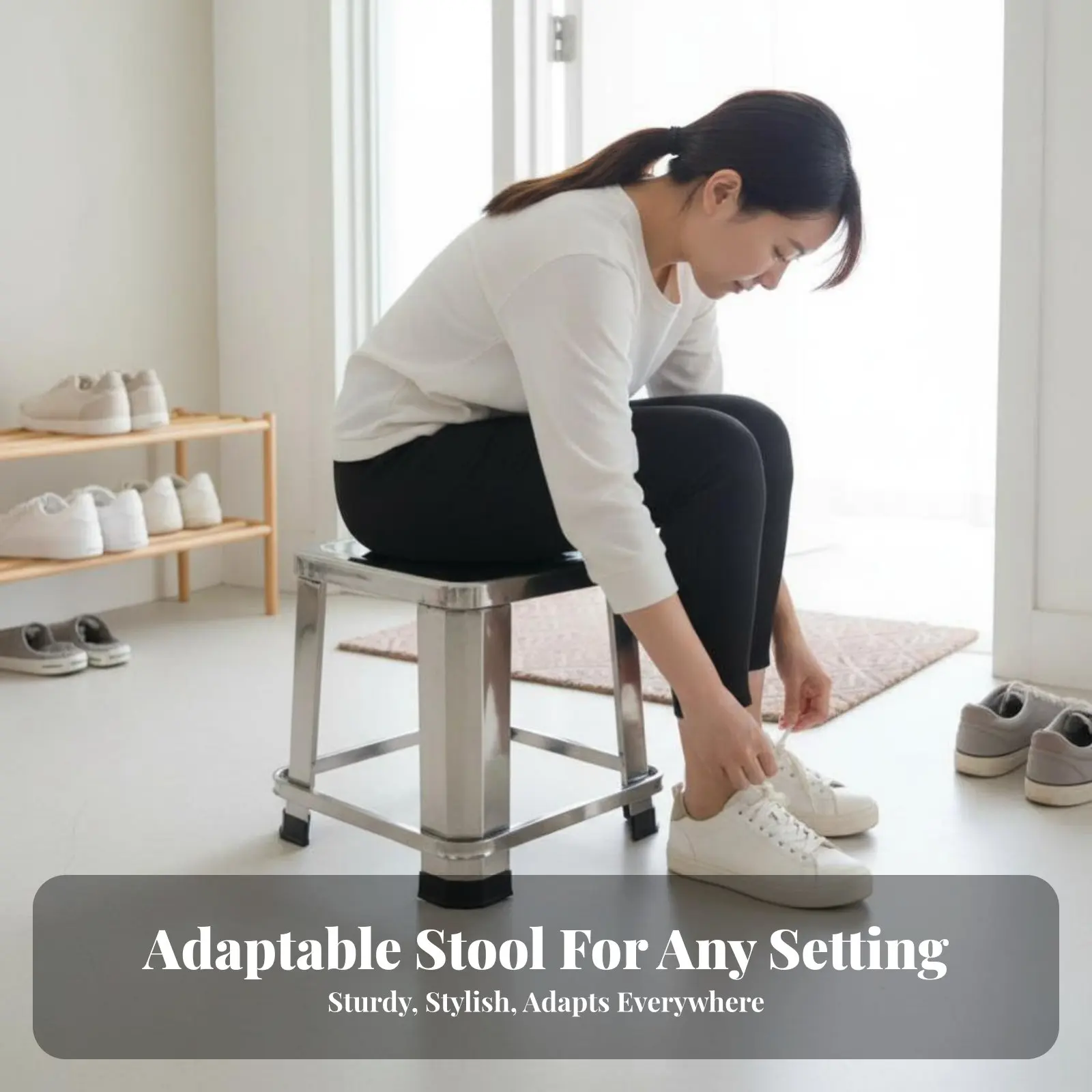 正方形メタルスツール-室内-屋外兼用-背もたれなしメタルスツール-モダンデザイン-頑丈な構造-ビジネスオーナー、バスルーム向け