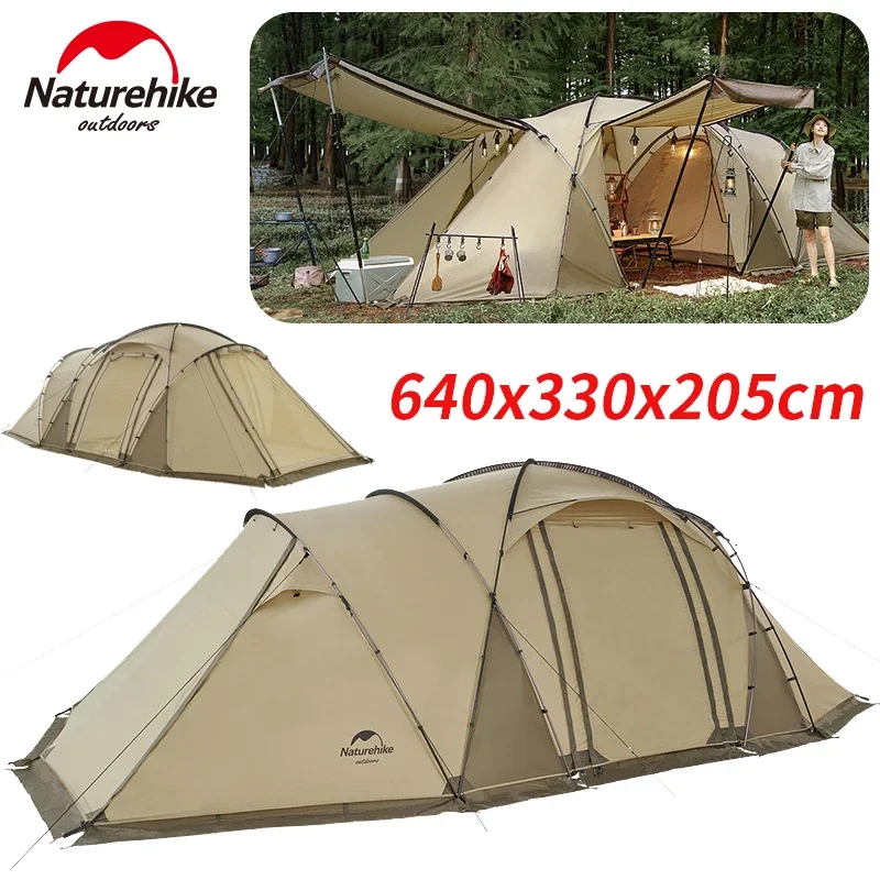 Naturehike Aries Tunnel Tent  Camping Outdoor Travel 4 Season Extended Loop Tent For 4-6 Person Geodesic Double Layer Large Tent