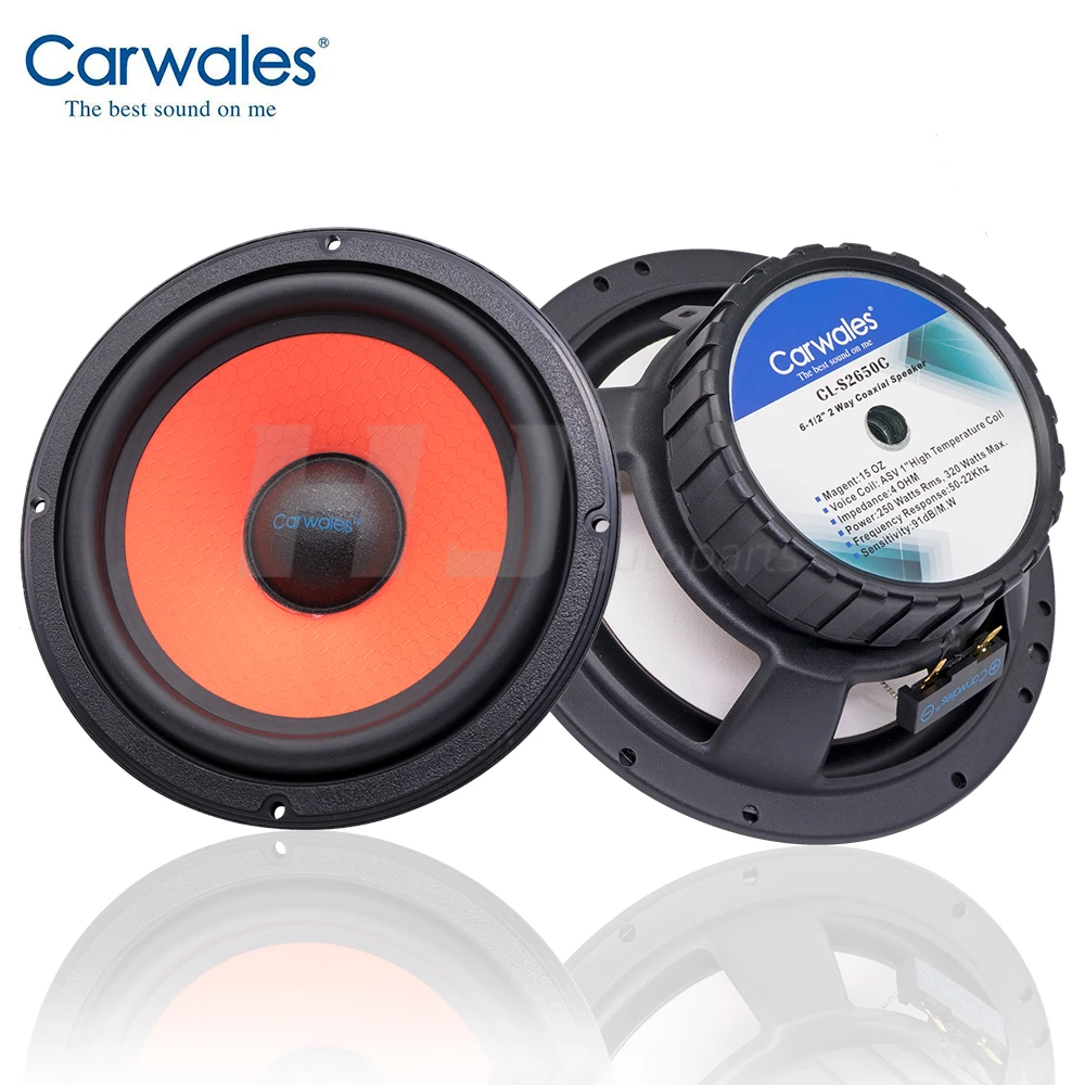 1 kit 2-Way Combination Speaker Kit 250W 6.5 Inch Car Speaker Set Dome Tweeter Woofer Audio Sound System Speaker horn kit set