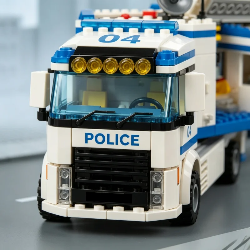 New City Series Model Building Blocks Mobile Police Station Command Center Police Car DIY Brick Toys Boys Christmas Gift