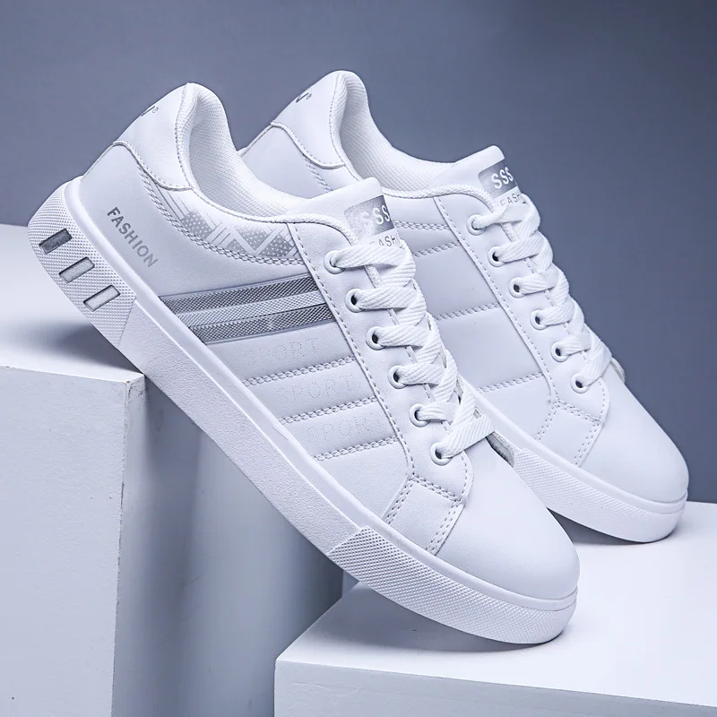 Plus Size 48 Men Casual Shoes 2024 New Fashion White Sneakers Comfortable Leather Flat Vulcanized Shoes for Men Tenis Masculino