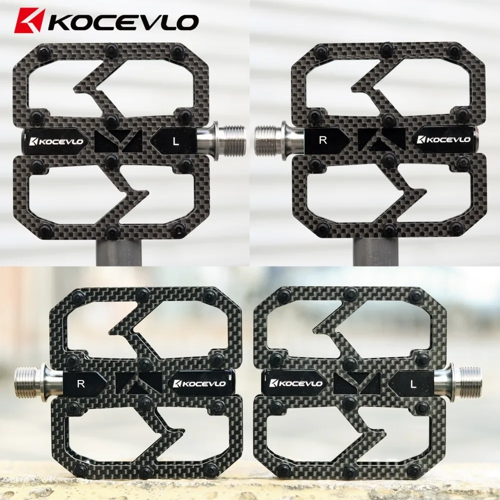 Neue Fahrradpedale, Kohlefaser-Pedal, 3-Lager, ultraleicht, MTB, Rennrad, Titan, rutschfest, Schnellspanner, Universalgewinde – Detail 1