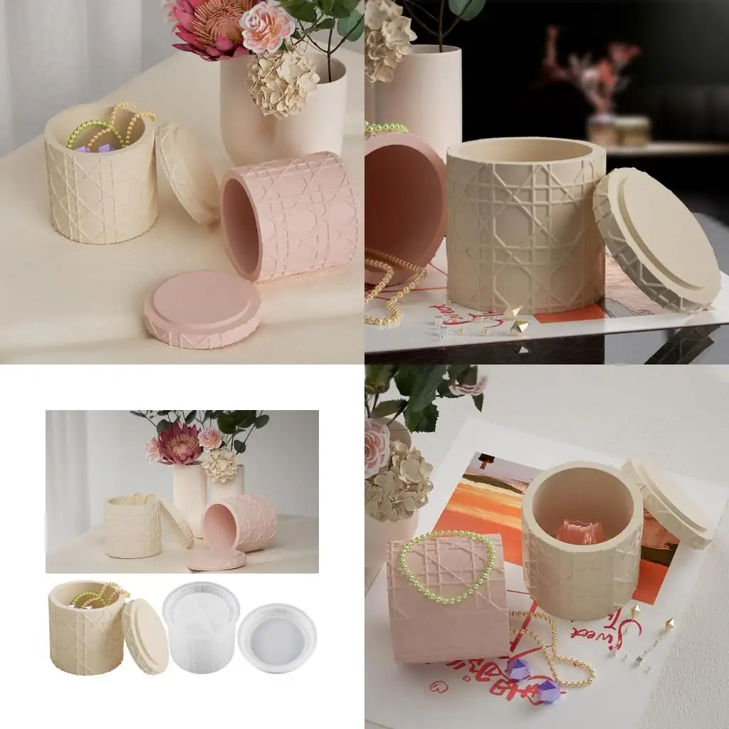  Candy Container Silicone Mold Vine Pattern Embossed Jewelry Storage Box Molds Storage Bottle Epoxy Casting Mold DIY