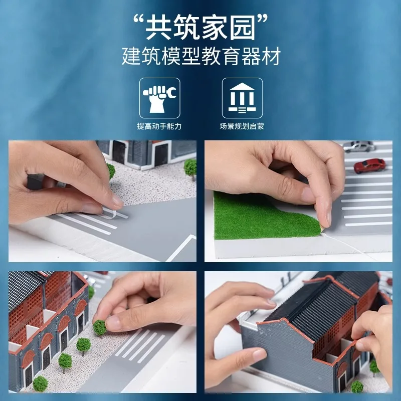 Kit de modelo de construcción de casa china en miniatura, juego de construcción de paisajes urbanos, Material arquitectónico, juguete artesanal de modelado para adultos