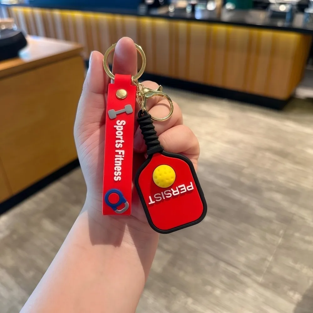 New Dopamine Pickleball Paddle Keychain Detachable with Buckle Pickleball Racket Key Ring Pickleball Key Holder Bag Charm