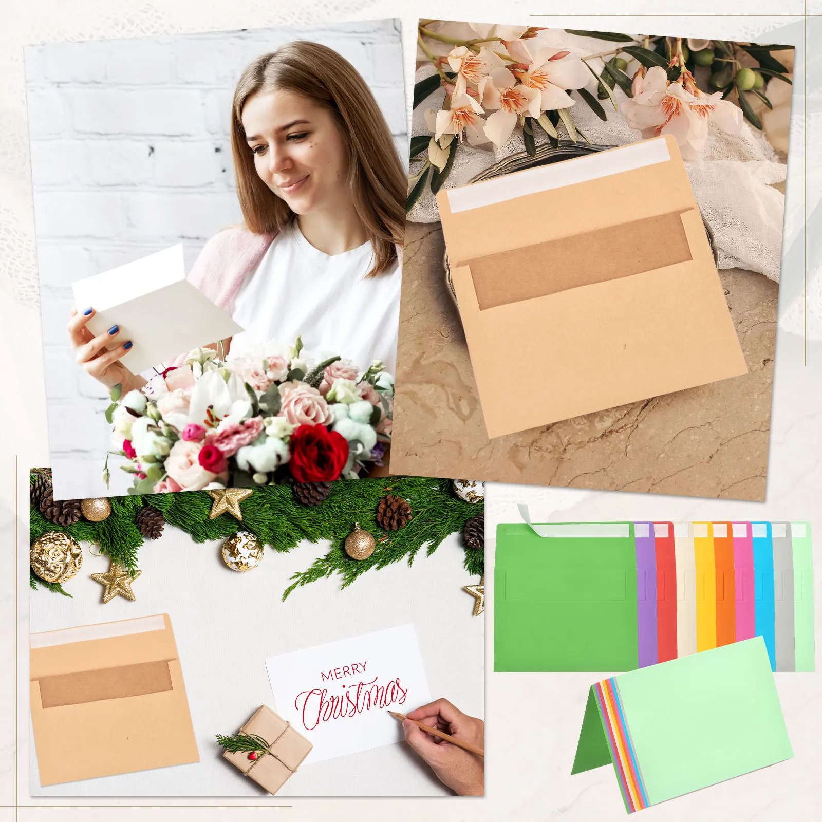 

50 шт. конверты формата А6 со сложенными карточками, пустая карточка и набор конвертов из самозапечатывающейся бумаги для свадебных приглашений, почтовая рассылка на письбу