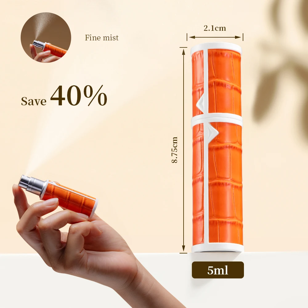 5ml PU Leather Mini Perfume Atomizer Bottles Sprayer Ultra-light Portable Travel Perfume Bottle Customized Refillable Bottles