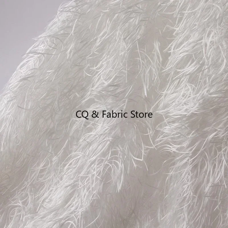 깃털 프린지 자카드 원단 패션 디자이너 수제 DIY 액세서리 야드 단위 판매