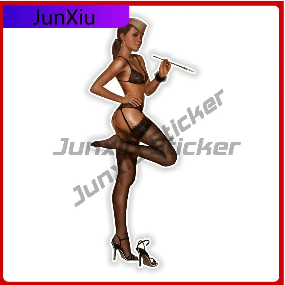 

Pin Up Girl Sticker Vintage Sexy Black Bikini Stickers Anti Scratch Decals Decorative Decals Suv Car Cover Waterproof Outdoor