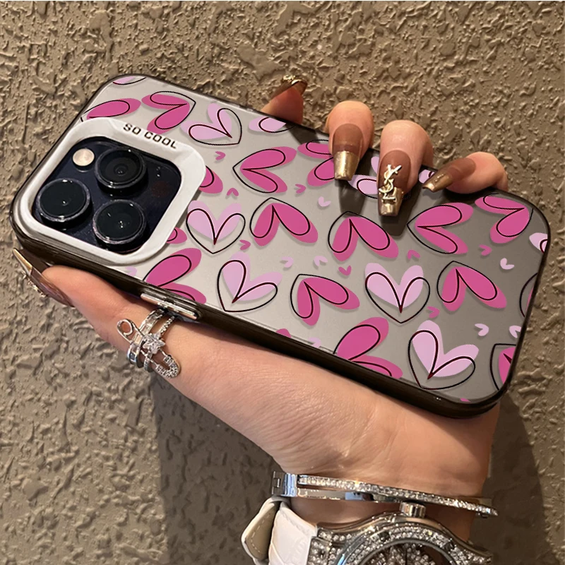 حافظة على شكل قلب وردي لطيف لهاتف Xiaomi Redmi Note 14 14S 13 12 11 Pro Plus 4G 5G 12S 11S 10s 10 9 9S 12C 13C 14C A3 A4 PC #3