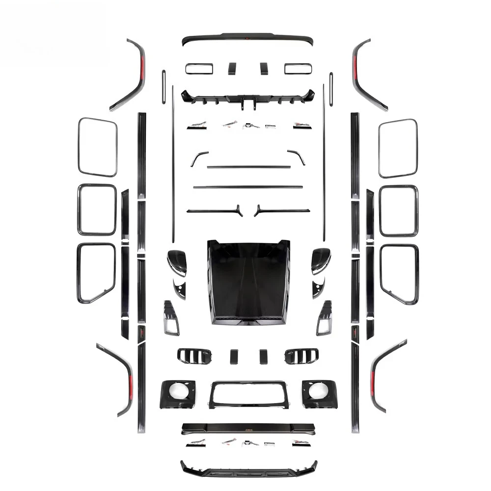 2025y~ W465 G63 Body Kit Dry Carbon Fiber Body Parts Front Lip Rear Diffuser Over Fenders Hood Scoop Headlight Cover Upgrade Set