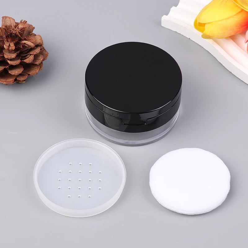 Powder Box Cosmetic Container Travel Empty Refillable Cosmetic Jar Pot Loose Face Powder Sifter Case With Mirror