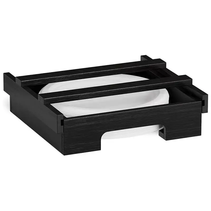 ABKJ-Paper Plate Dispenser For 9 Inch Under Cabinet Bamboo Plates Holder Kitchen Counter Vertical Plate Dipensers Holders
