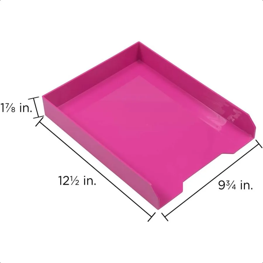 Штабелируемые лотки для бумаги JAM PAPER, розовый настольный органайзер для документов, писем, файлов, лоток, продается индивидуально