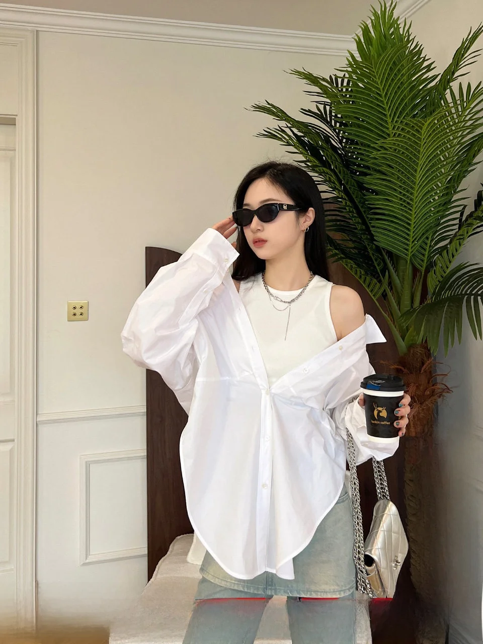 

Ранневесенняя многослойная хлопковая рубашка свободного кроя, ручная работа от магазина 3YCH, женская модная весенняя коллекция